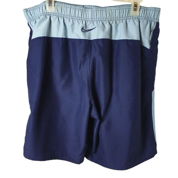 Nike Men's Swim Trunks L Blue Two Toned Boardshorts Pockets 9" Beach Resort - Picture 5 of 7
